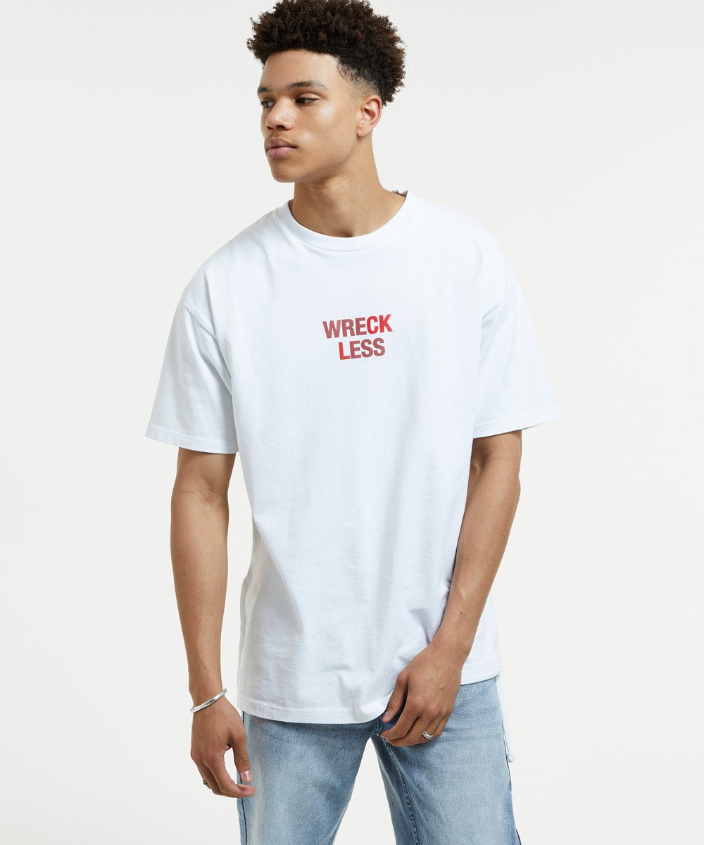 Mens Revolution Ss Tee White Oversized Tees - White