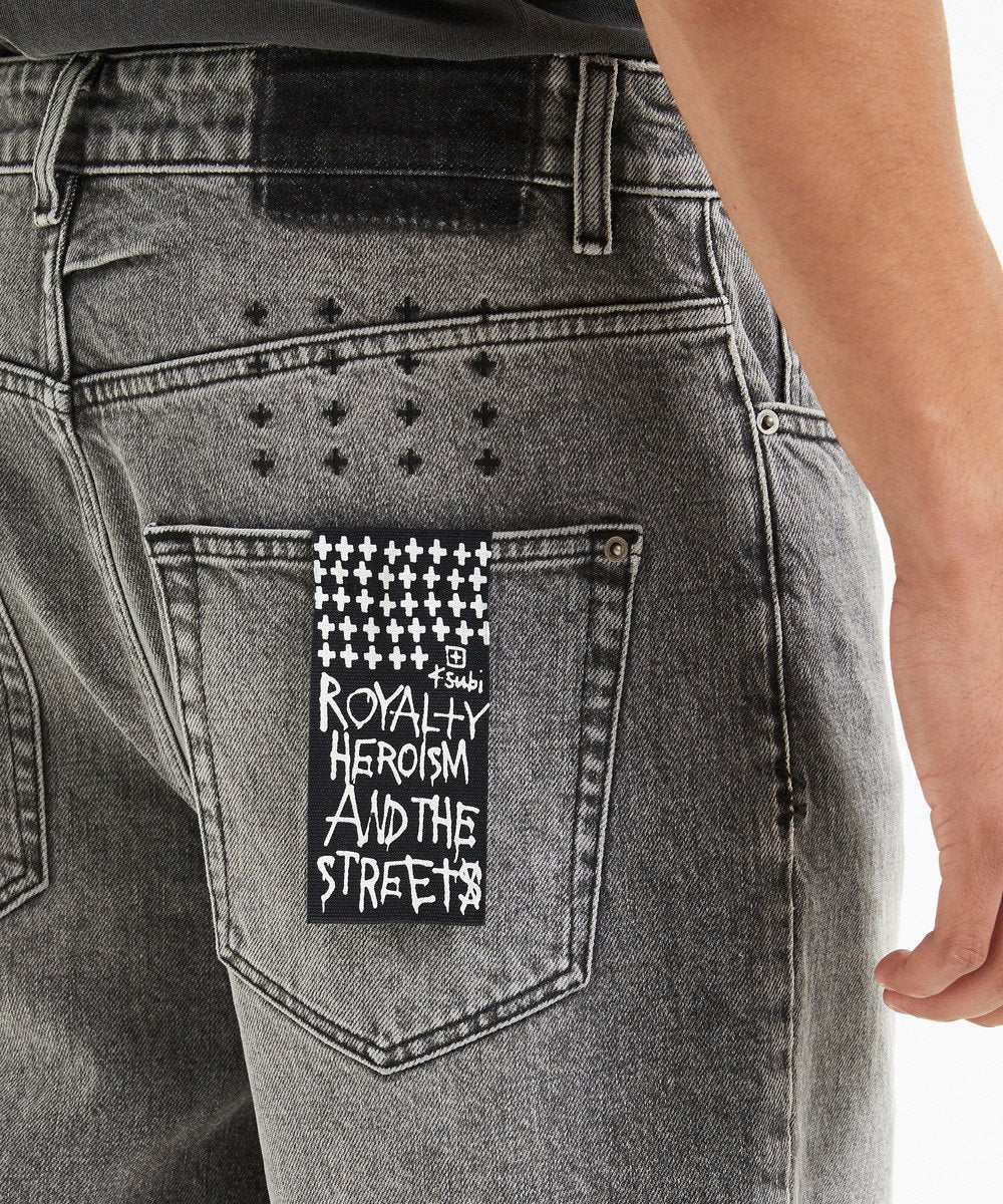 Mens Bullet Sessions Relaxed Denim Jeans - Grey