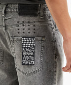 Mens Bullet Sessions Relaxed Denim Jeans - Grey
