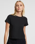 WOMENS 3 X 4 MINI SS TEE JET BLACK TEES