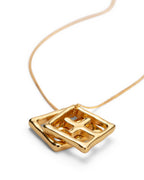 18k Dripps Box Cross Necklace Jewellery - Gold