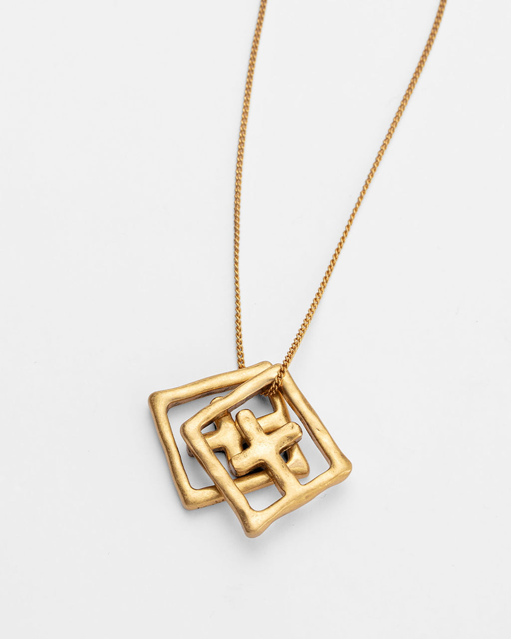 18K AGED BOX CROSS NECKLACE JEWELLERY