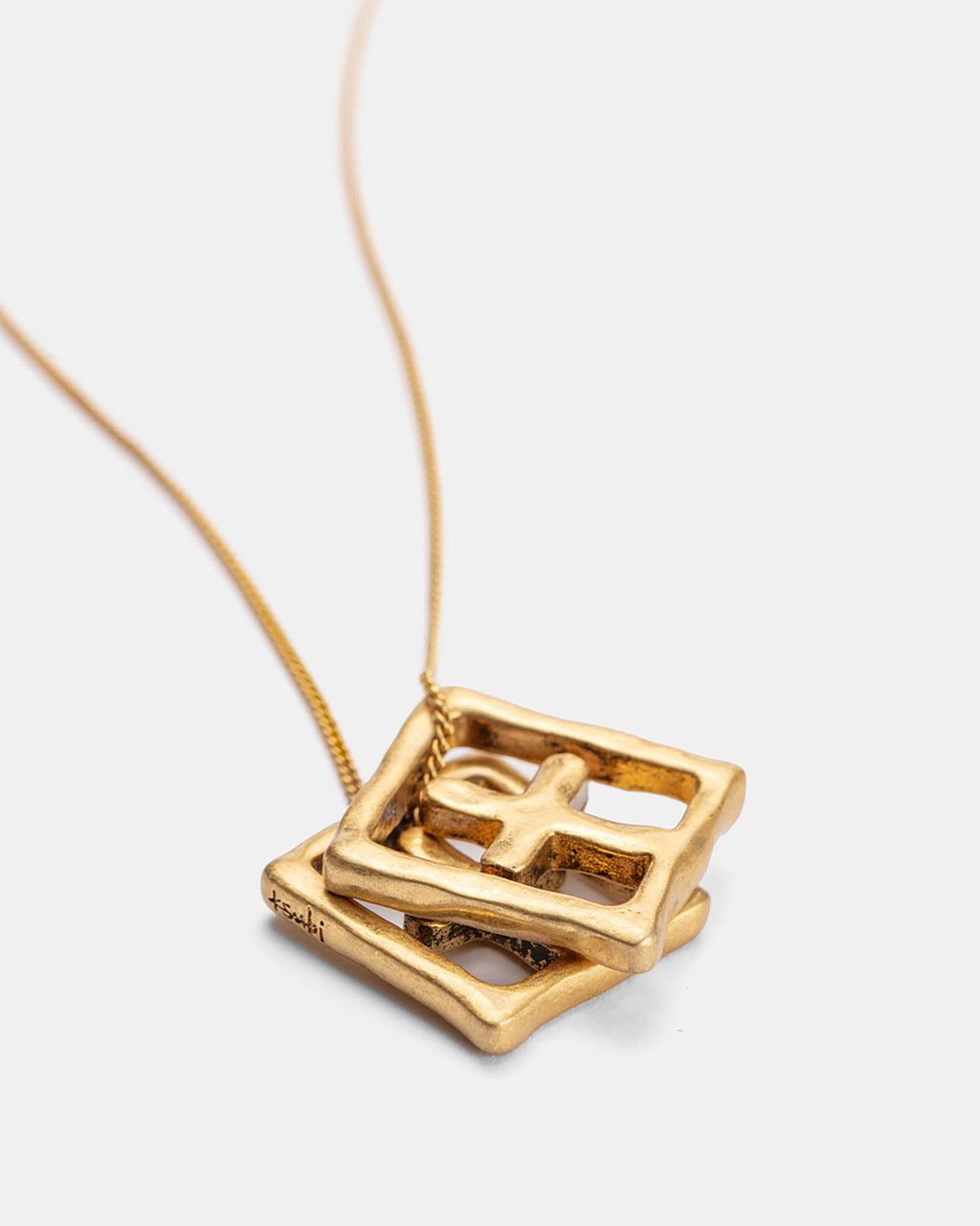 18K AGED BOX CROSS NECKLACE JEWELLERY