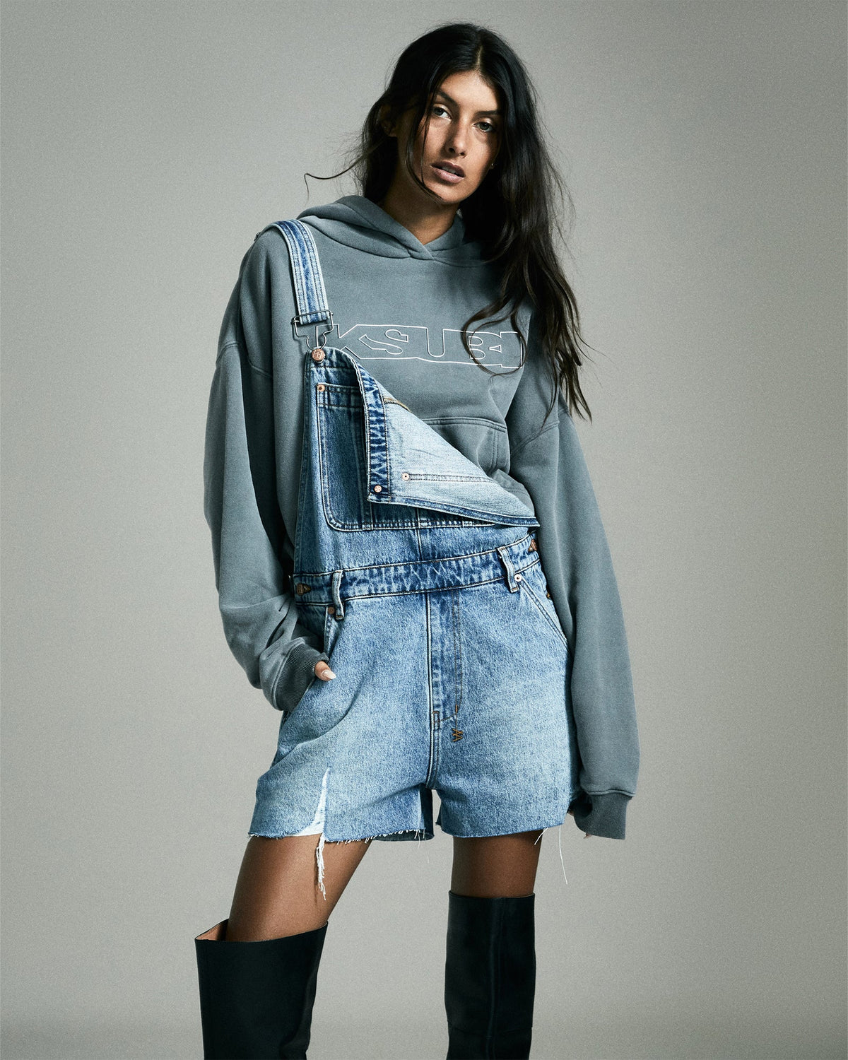 WOMENS EASY CUTOFF OVERALL LIFETIME DRAGGED JUMPSUITS