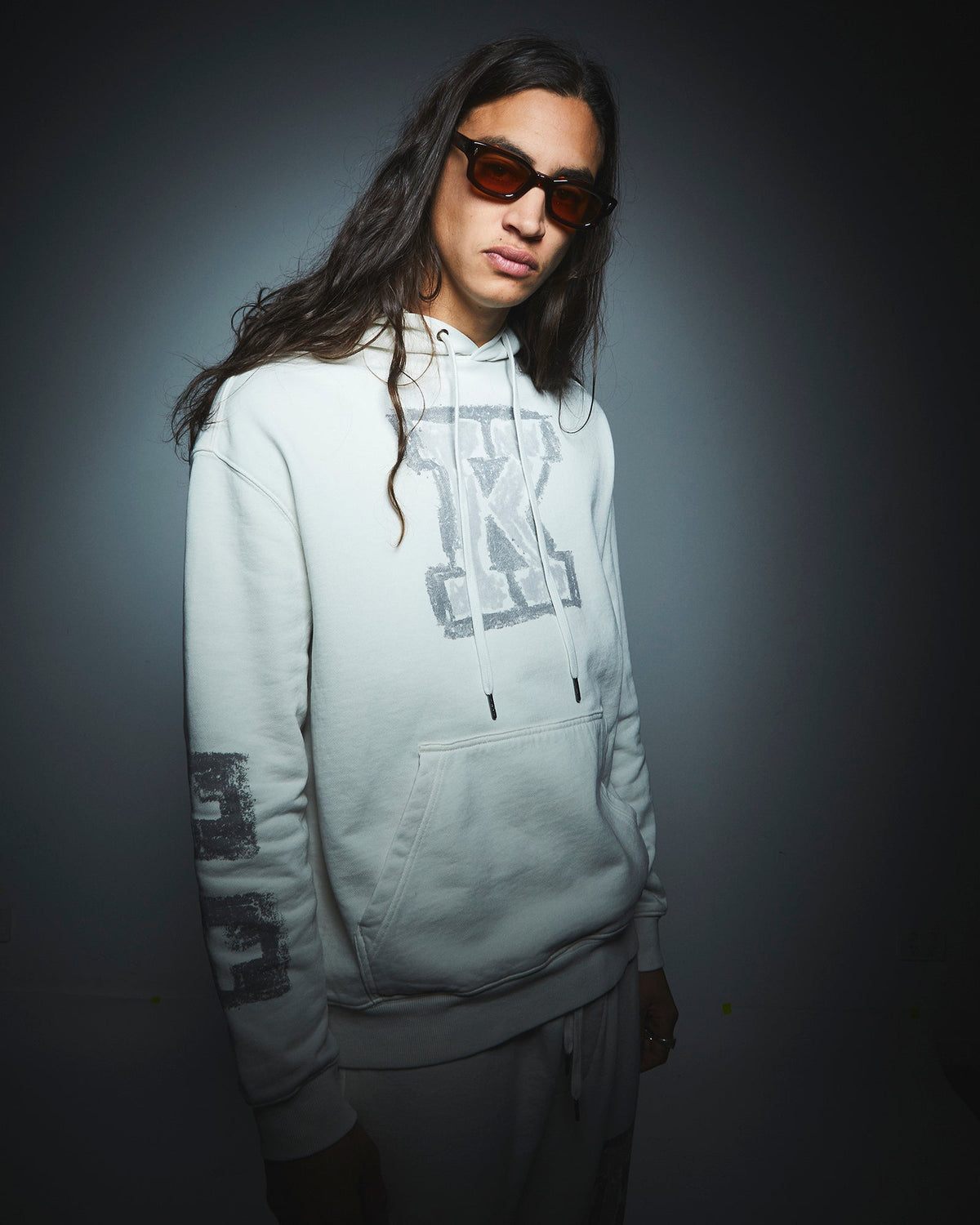 MENS SKETCHY BIGGIIE HOODIE GREY FLEECE