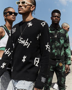 Mens Kash Box Knit Crew Black Regular Knitwear - Black