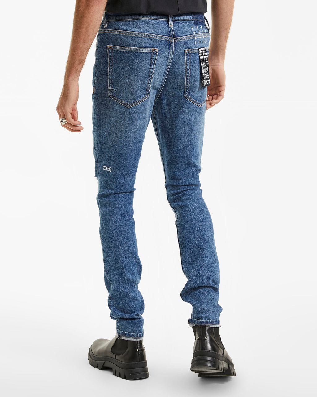Mens Van Winkle Blazed Trashed Skinny Denim Jeans - Denim