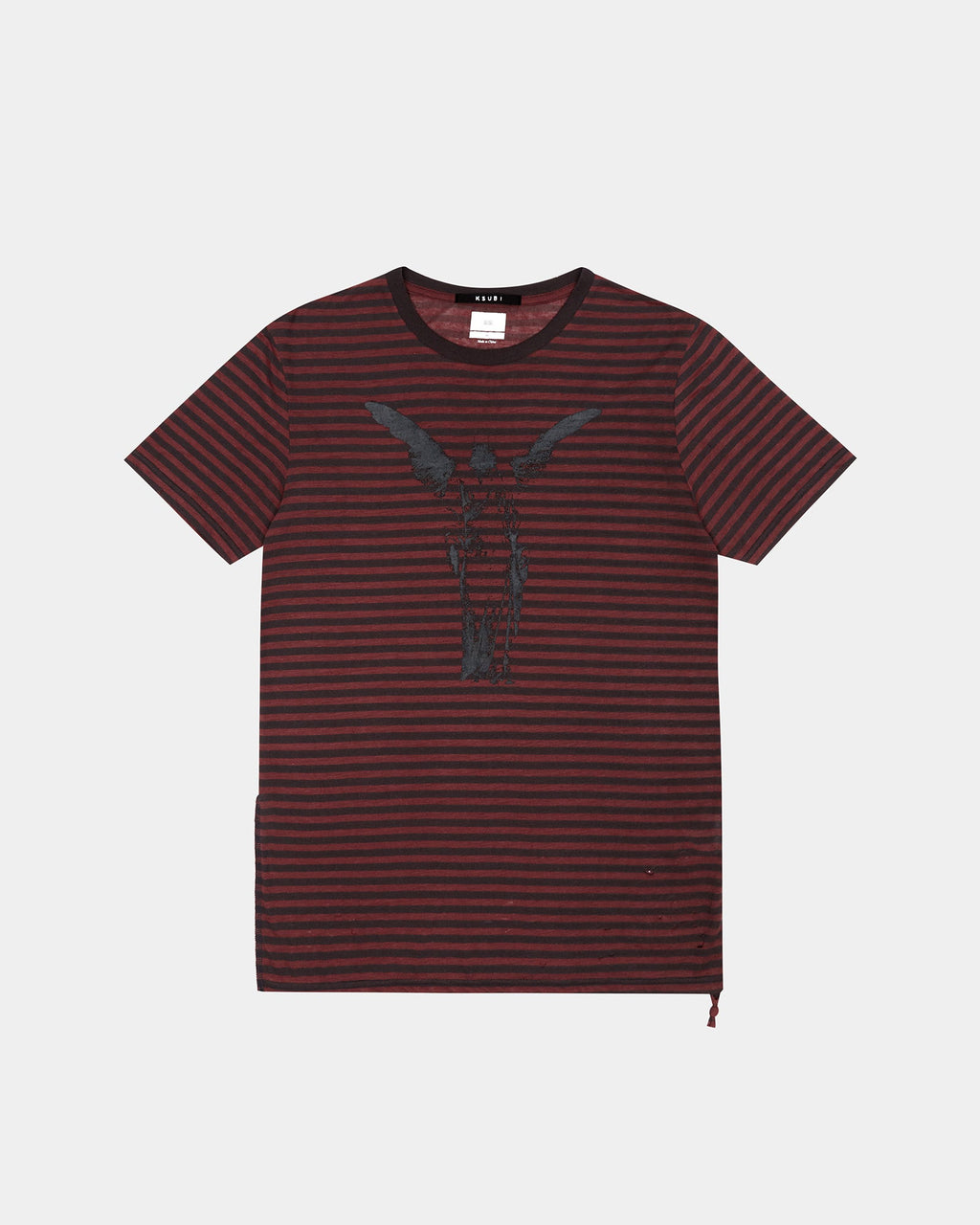 MENS ANGEL SIOUX SS TEE RED STRIPE TEES