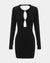 ARISE LS KEYHOLE DRESS BLACK