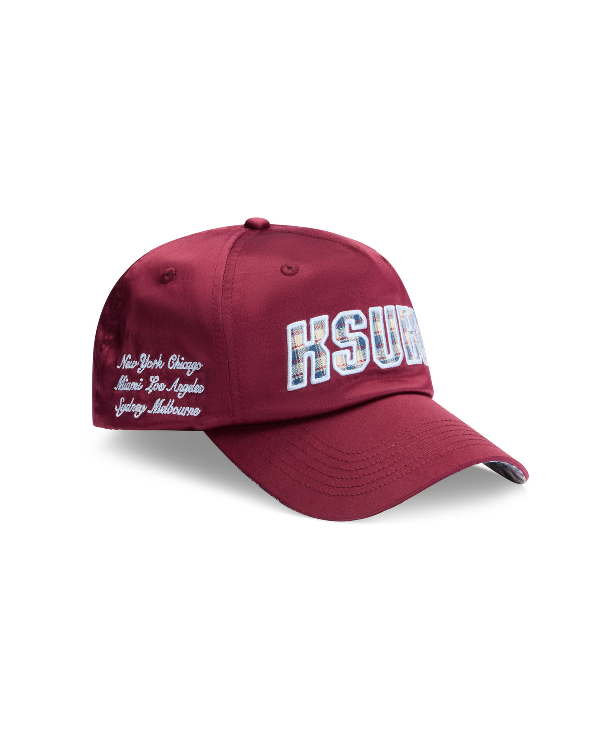 Low Profile Cap Red Plaid Regular Headwear - Red