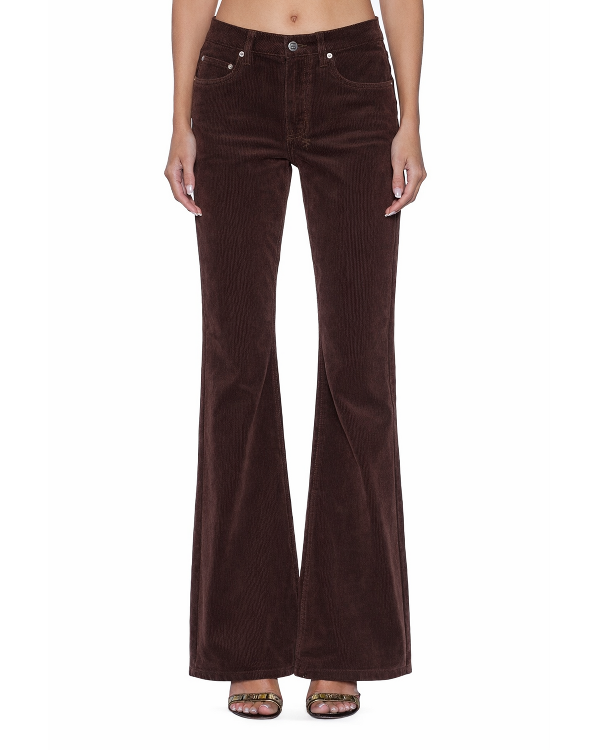 Womens Soho Choc Cord Bootcut Pants - Brown