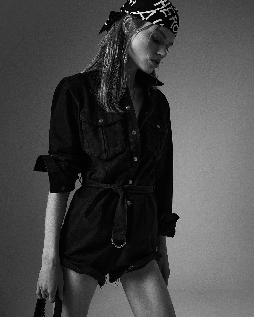 Womens Hazard Short Boilersuit Relaxed Playsuits - Black