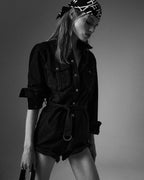 Womens Hazard Short Boilersuit Relaxed Playsuits - Black