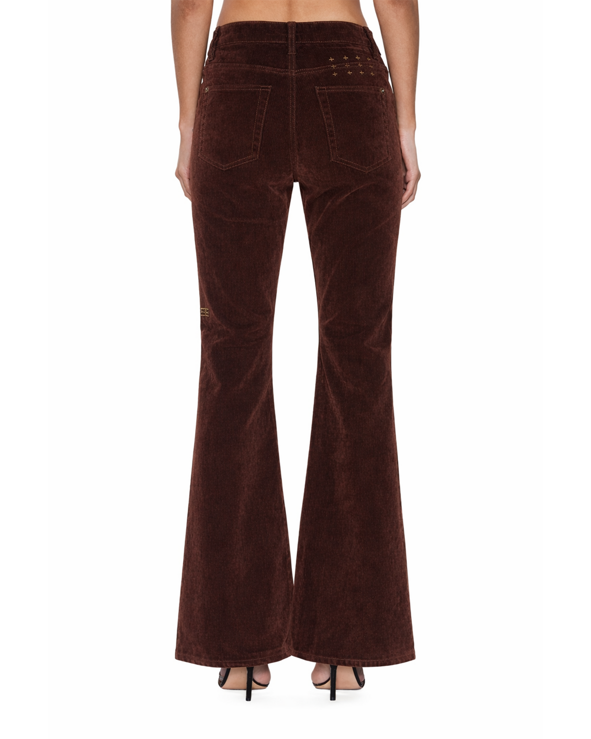 Womens Soho Choc Cord Bootcut Pants - Brown