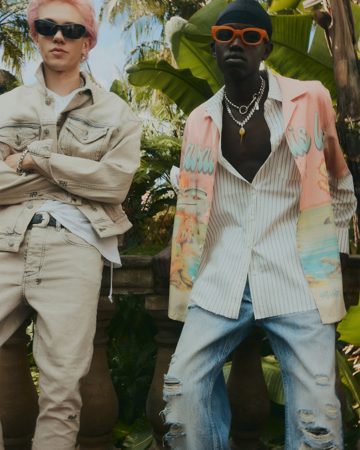 Mens Paradise Lost Resort Ss Shirt Regular Shirts - Multi Colour