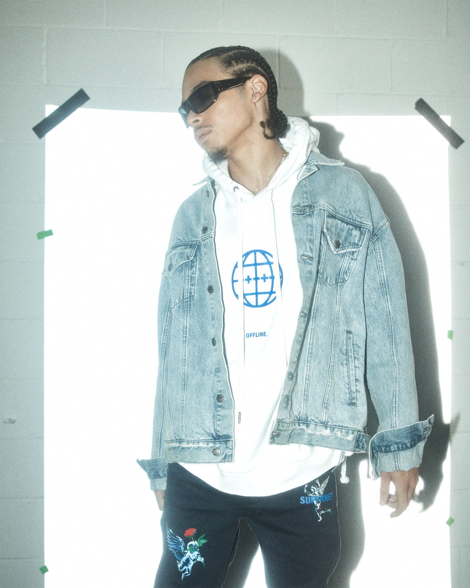 MENS OFFLINE BIGGIE HOODIE TRU WHITE OVERSIZED FLEECE