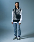 Mens Check Out Knit Vest Multi Regular Knitwear - Multi Colour