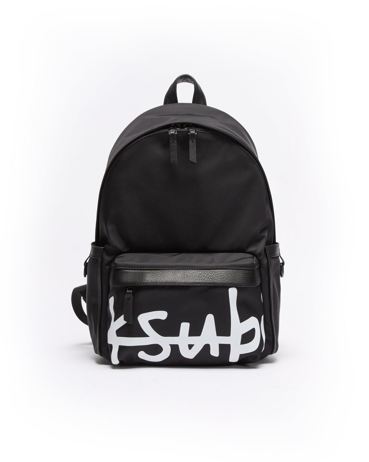1999 Nylon Leather Backpack Black