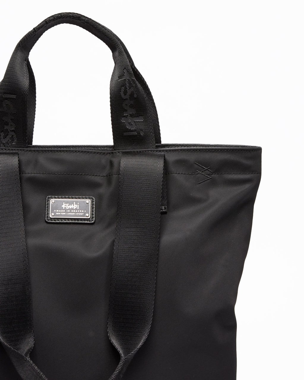 MADE IN HEAVEN NYLON LEATHER TOTE BLACK BAGS