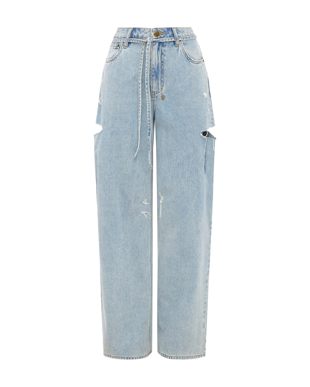 Womens Baggy Jean Rollin Kut Out Baggy Denim Jeans - Denim