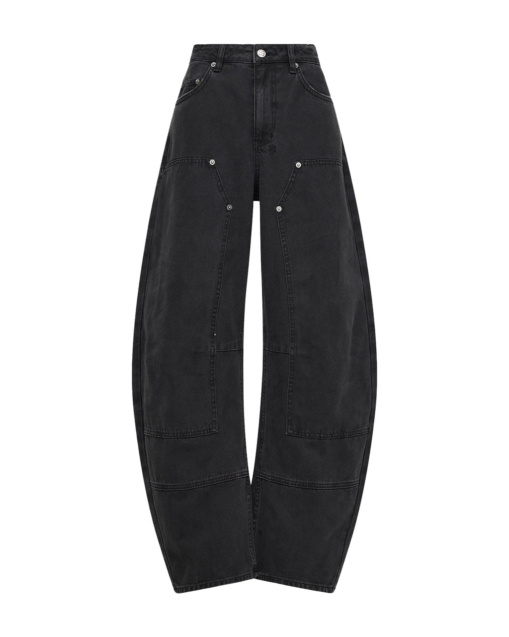 WOMENS BARREL JEAN CARPENTER BLACK DENIM JEANS