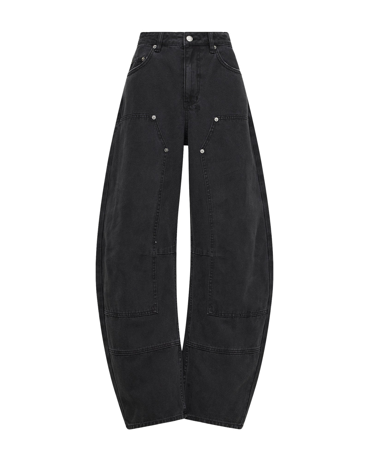 WOMENS BARREL JEAN CARPENTER BLACK DENIM JEANS