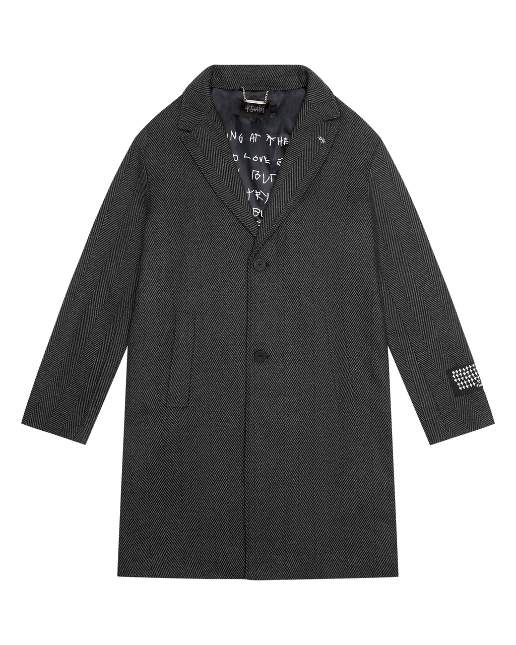 Mens Battery Coat Herringbone Regular Jackets - Grey