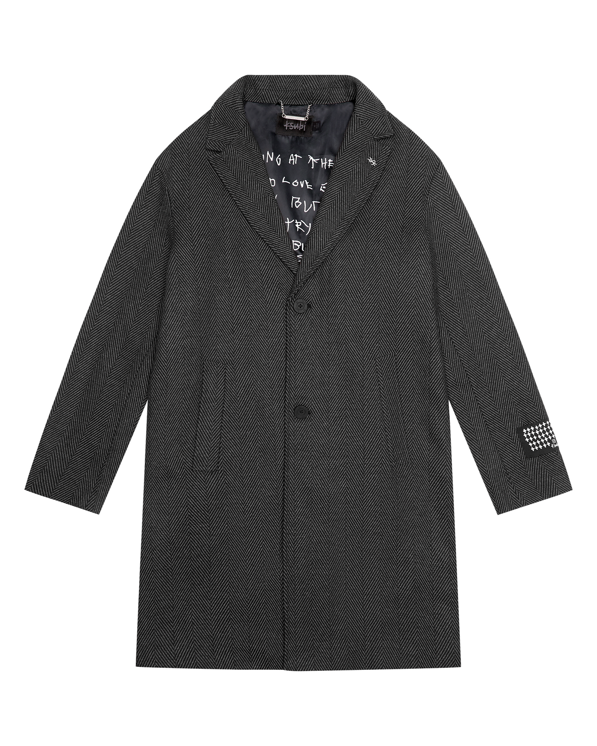 Mens Battery Coat Herringbone Regular Jackets - Grey