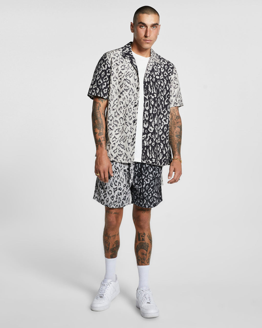 Mens Fire Boardshort 2 Tone Black Regular Walkshorts - Black