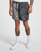 Mens Fire Boardshort 2 Tone Black Regular Walkshorts - Black