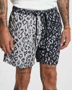 Mens Fire Boardshort 2 Tone Black Regular Walkshorts - Black