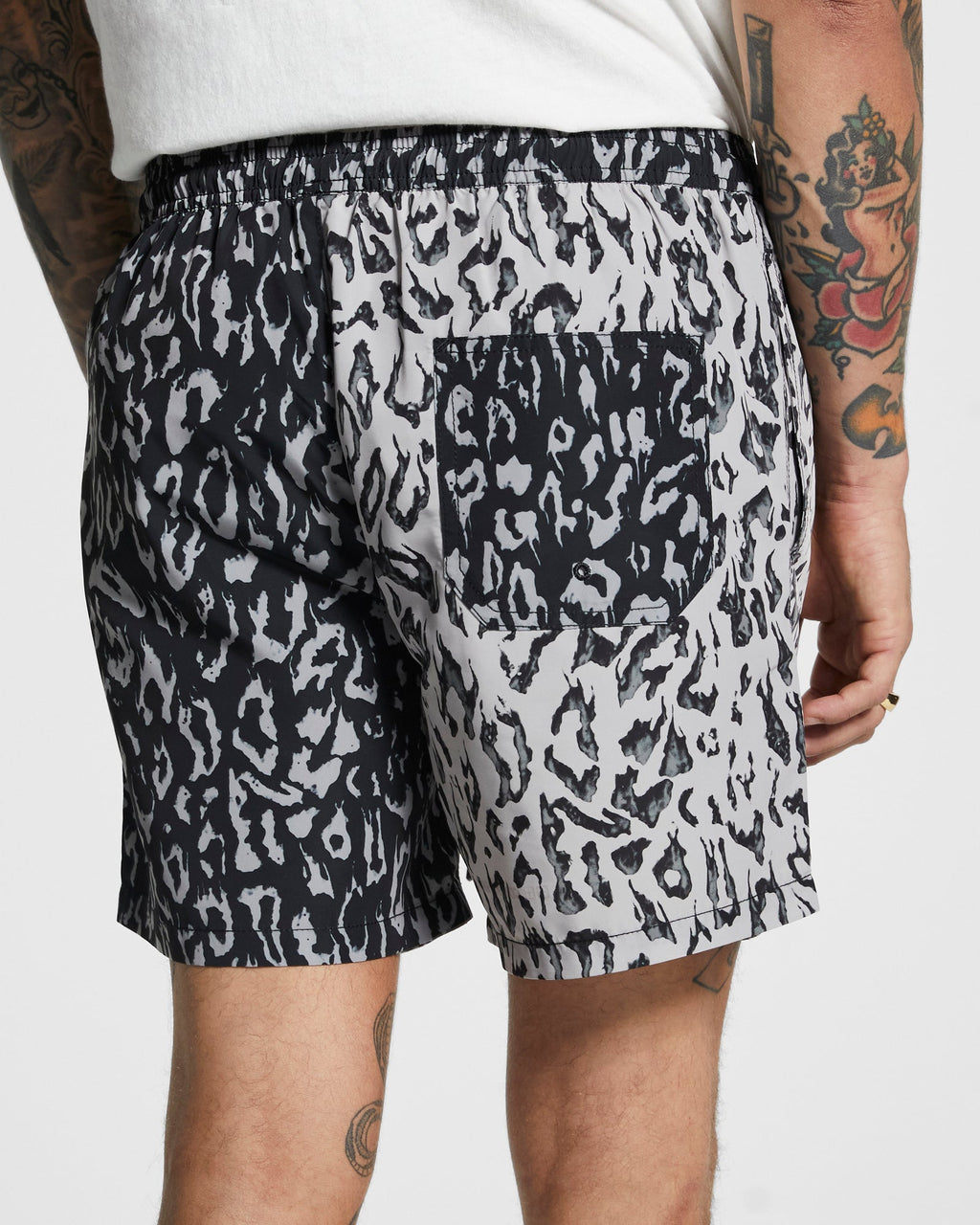 Mens Fire Boardshort 2 Tone Black Regular Walkshorts - Black