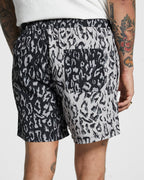 Mens Fire Boardshort 2 Tone Black Regular Walkshorts - Black