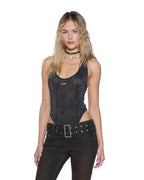 WOMENS LARA BODYSUIT SILVER FASHION TOPS