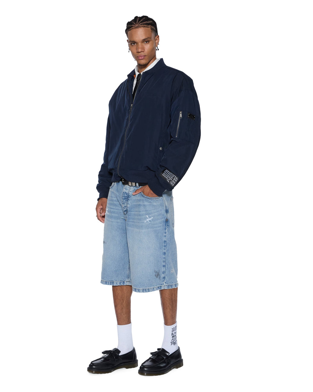 MENS INTRUDER BOMBER JACKET NAVY JACKETS