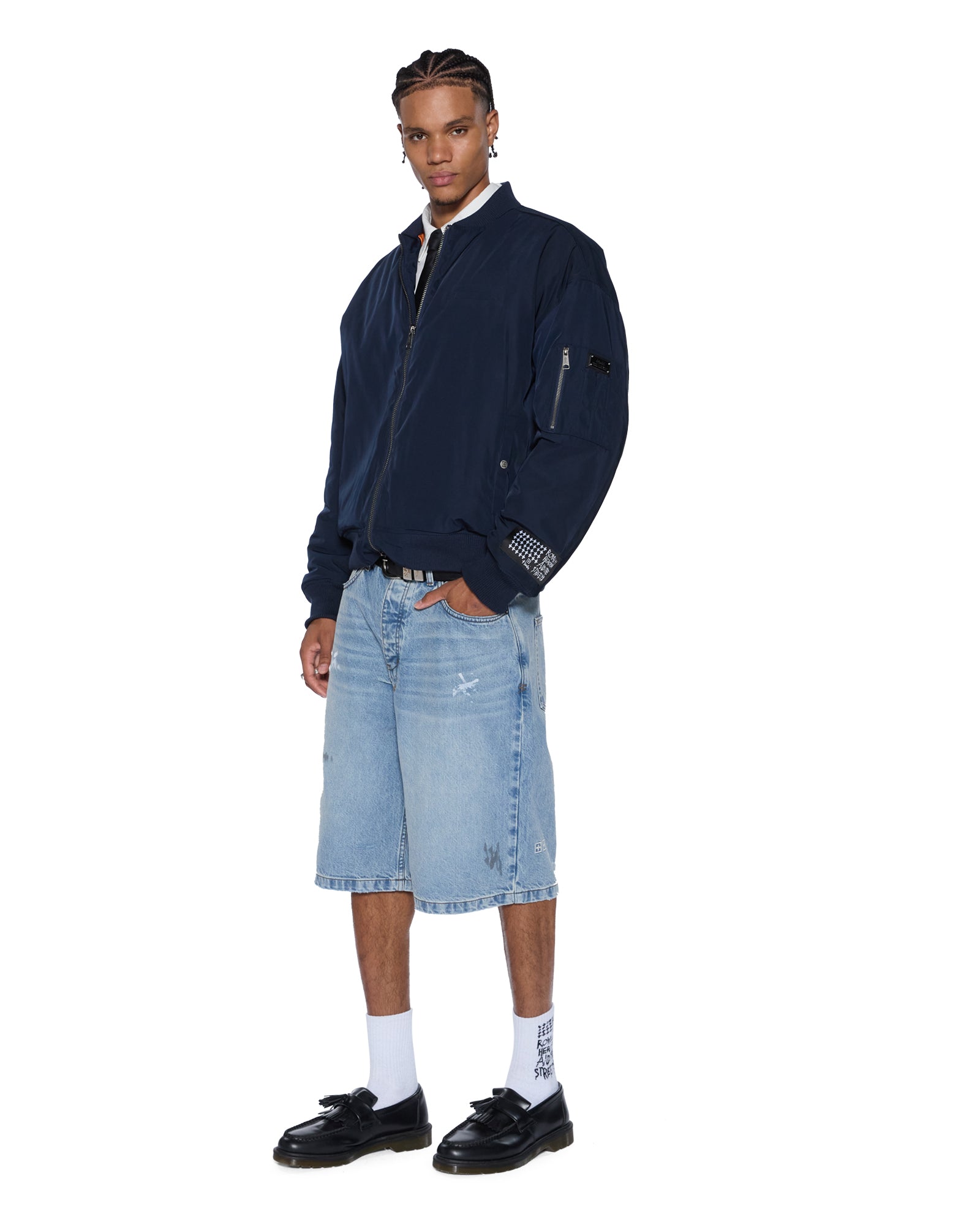 MENS INTRUDER BOMBER JACKET NAVY JACKETS