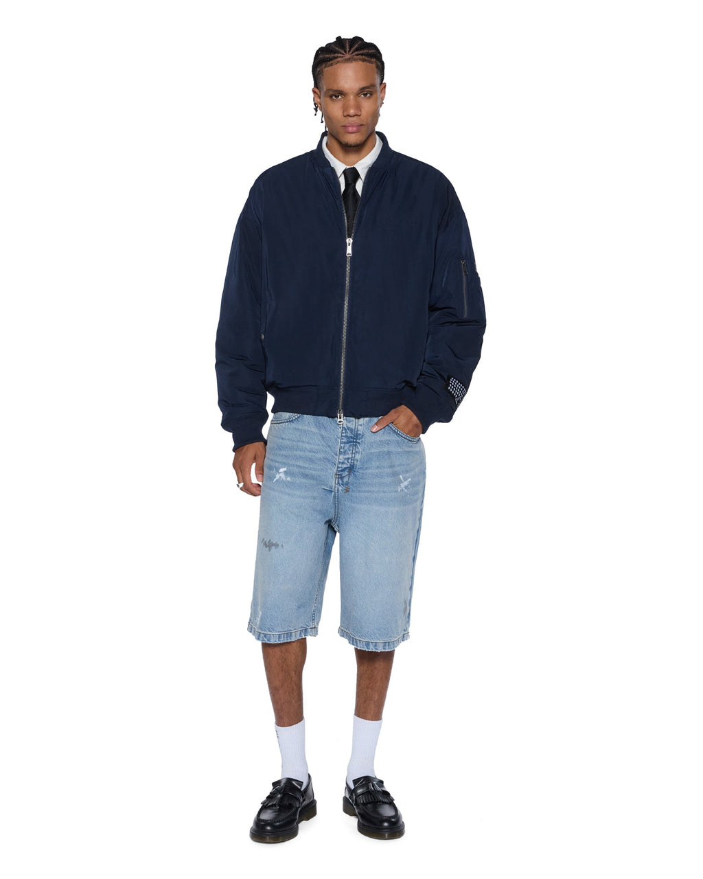 MENS INTRUDER BOMBER JACKET NAVY JACKETS