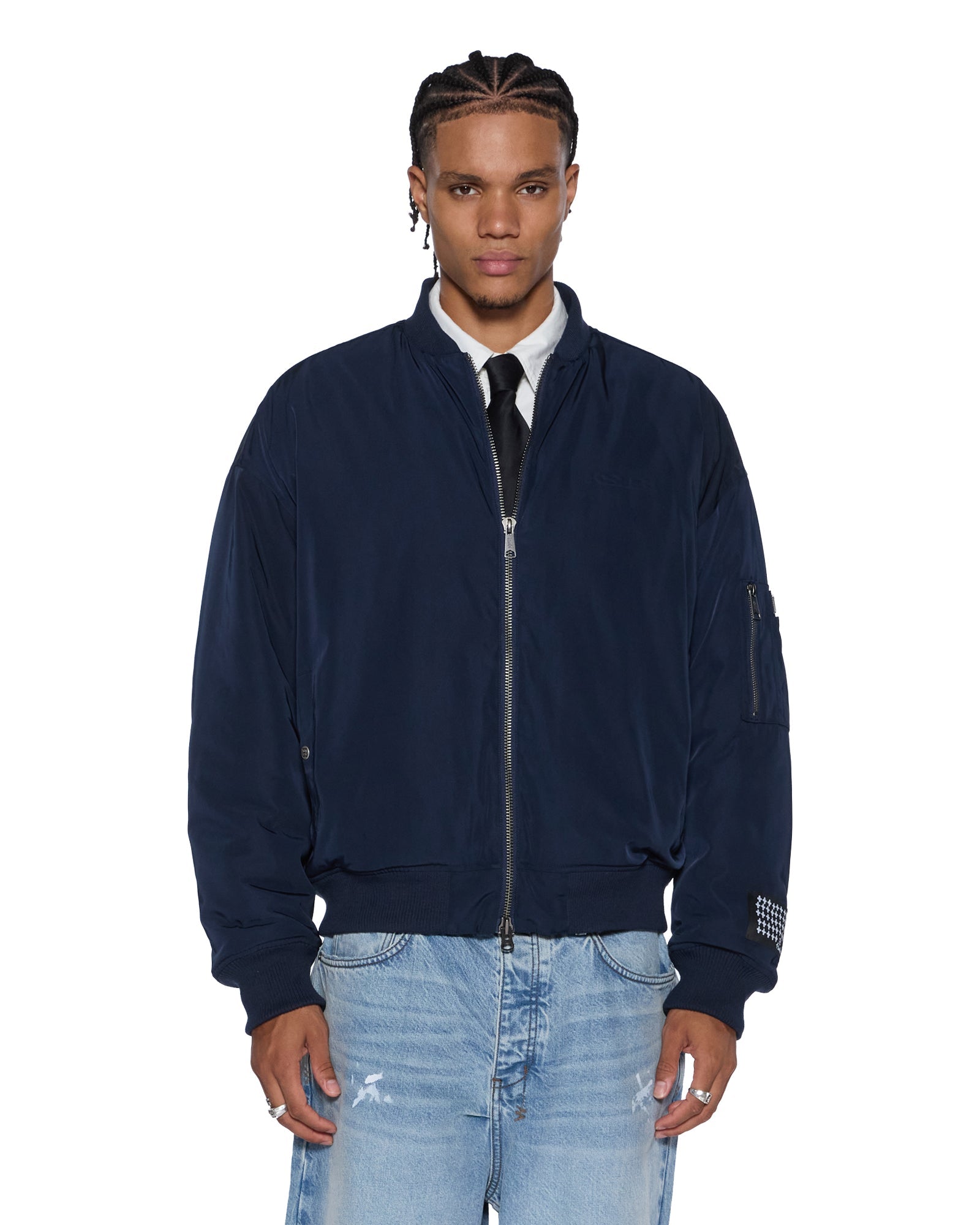 MENS INTRUDER BOMBER JACKET NAVY JACKETS