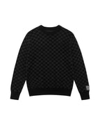 MENS BOX KNIT CREW WASHED BLACK KNITWEAR