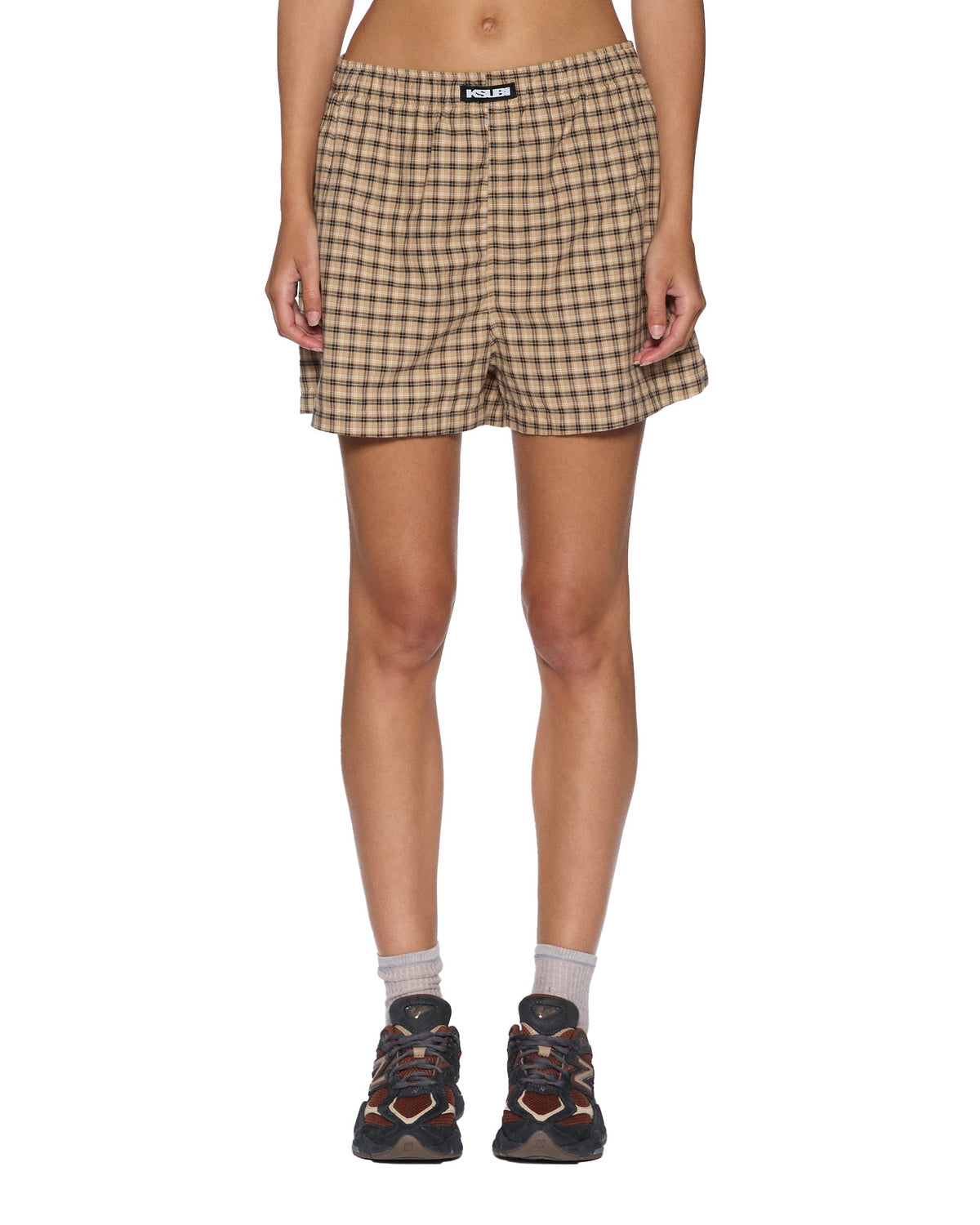 BOXER SHORTS TAN PLAID
