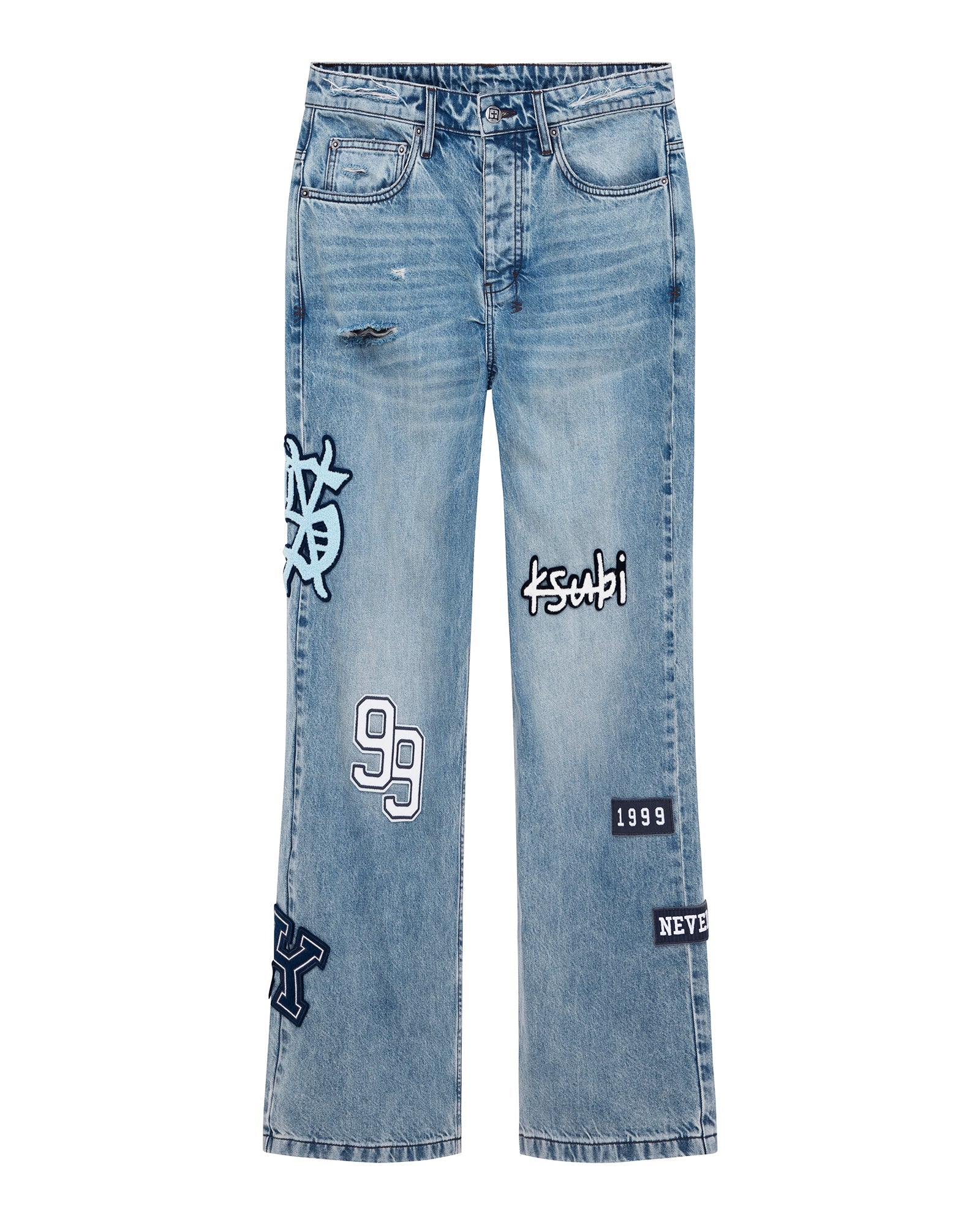 MENS BRONKO STRIKER PATCHED DENIM JEANS