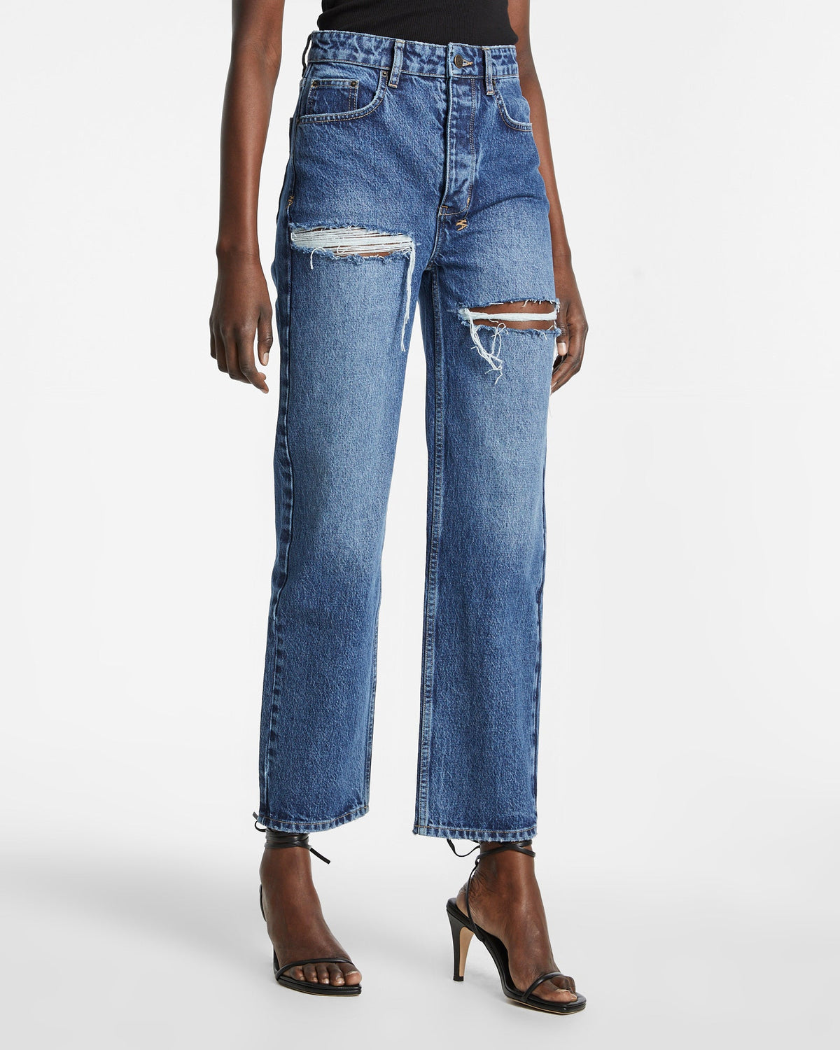 WOMENS BROOKLYN JEAN STELLA SLASHED DENIM JEANS