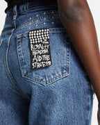 WOMENS BROOKLYN JEAN STELLA SLASHED DENIM JEANS