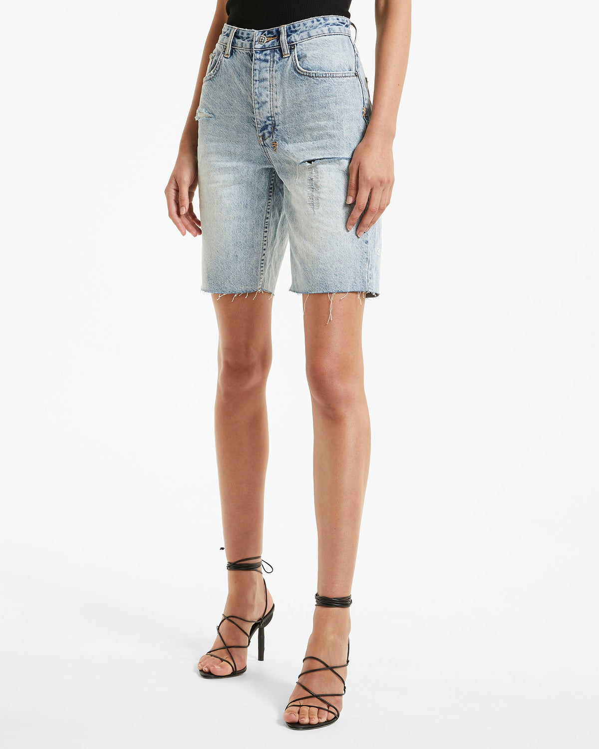 Womens Brooklyn Short Skream Trashed Relaxed Walkshorts - Denim