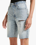Womens Brooklyn Short Skream Trashed Relaxed Walkshorts - Denim