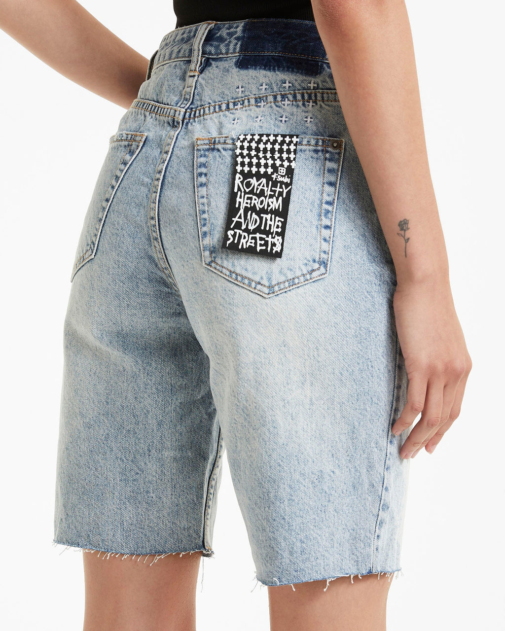 Womens Brooklyn Short Skream Trashed Relaxed Walkshorts - Denim