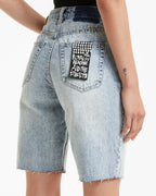 Womens Brooklyn Short Skream Trashed Relaxed Walkshorts - Denim