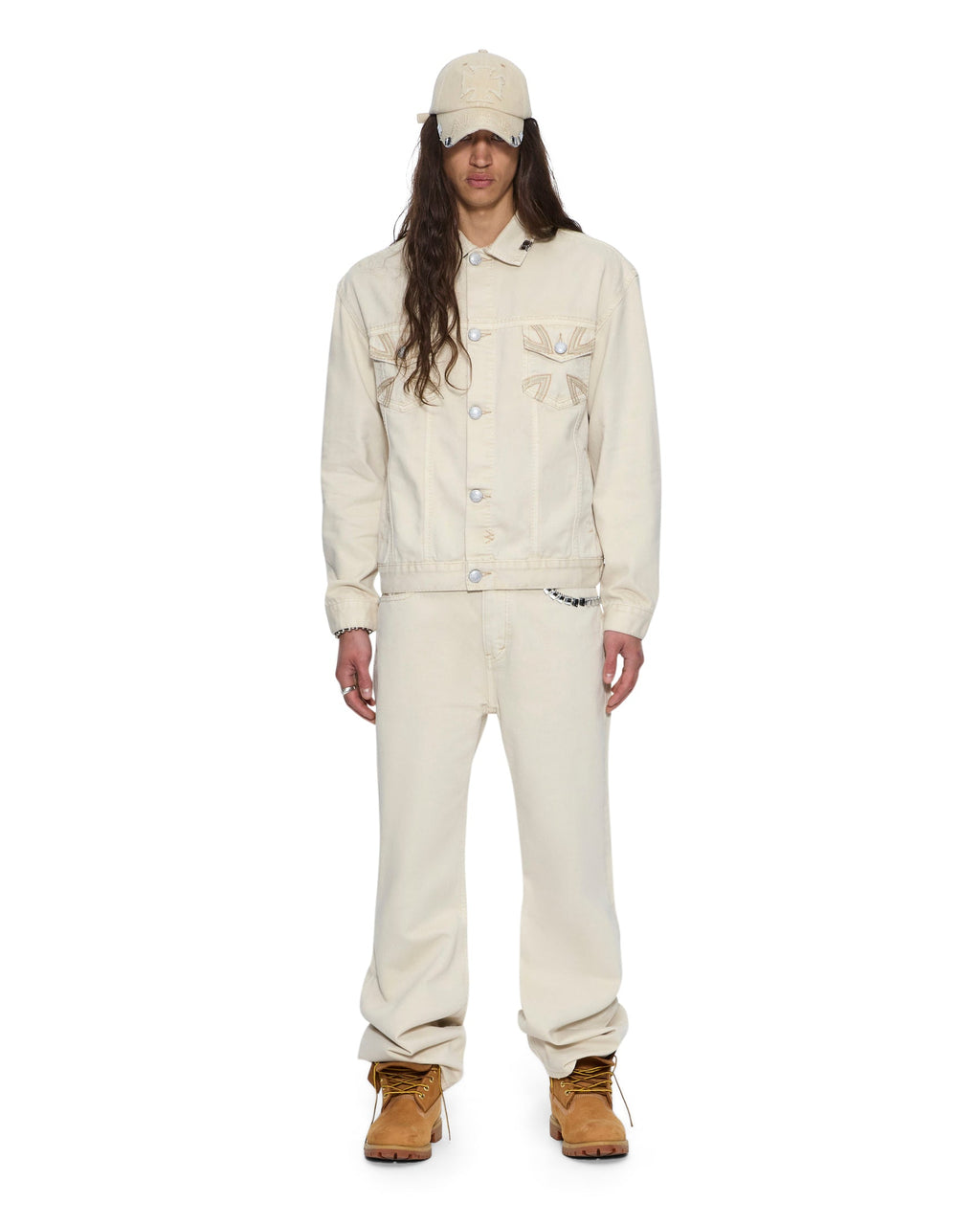 MENS KSUBI X ALICE HOLLYWOOD TORO IVORY DENIM JEANS