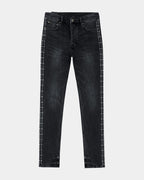 MENS CHITCH METALIK STRIPE BLACK DENIM JEANS