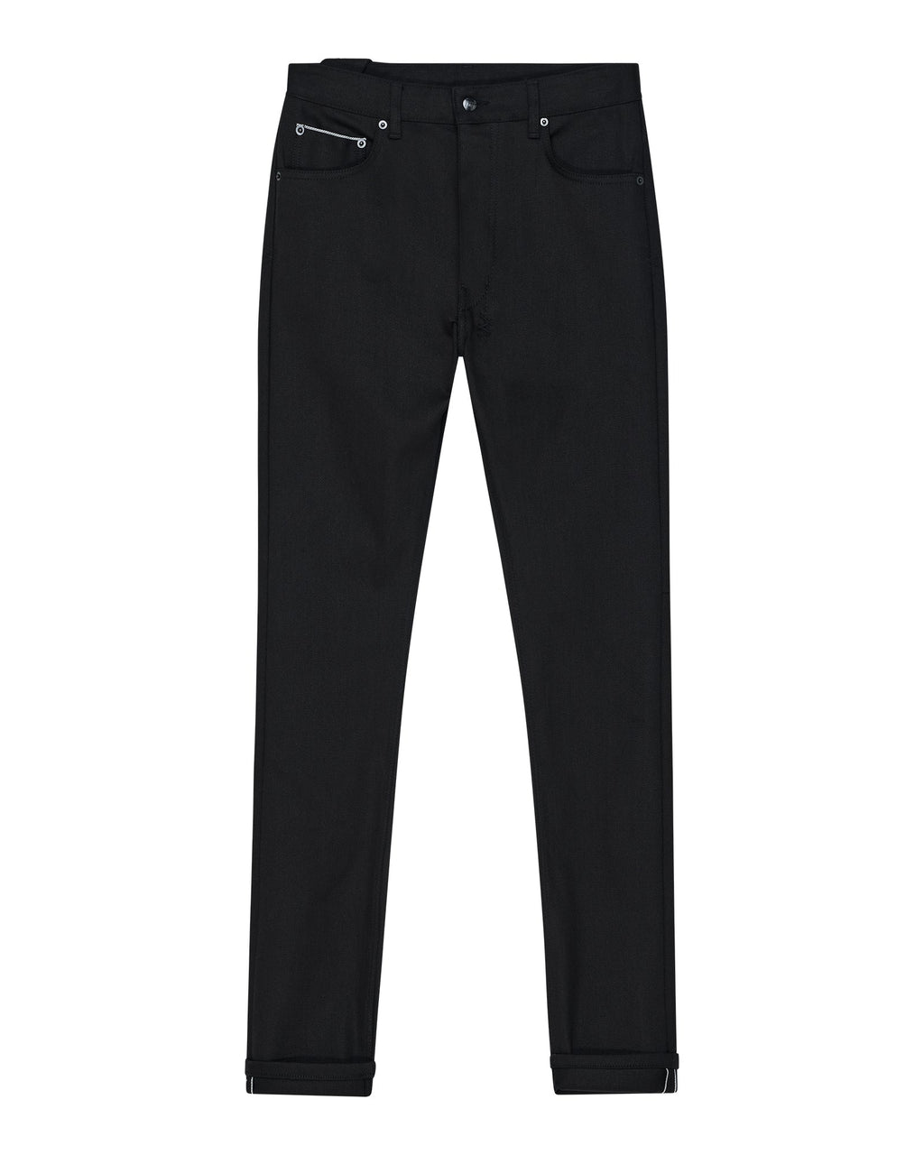 MENS CHITCH SELVEDGE RAW BLACK DENIM JEANS